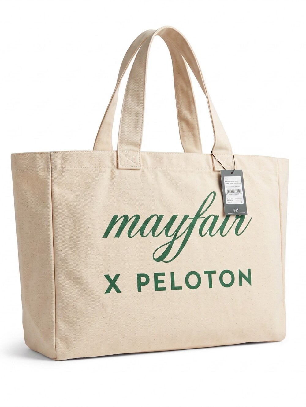 NWT Mayfair x Peloton Exercise Your Mind Body & Heart Canvas Tote Bag